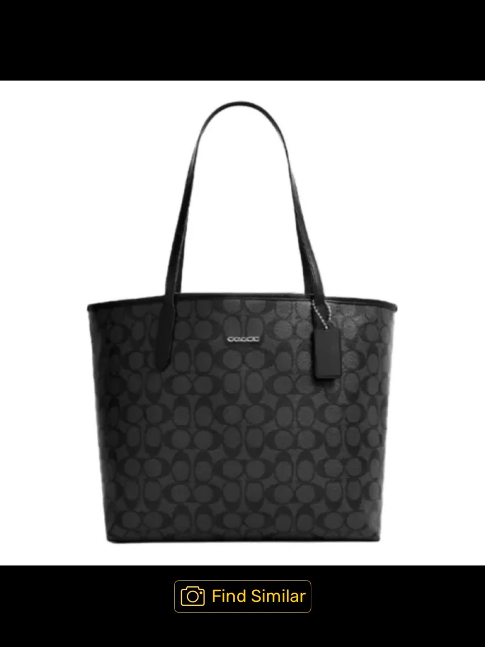 Coach Black Signature Canvas Tote
